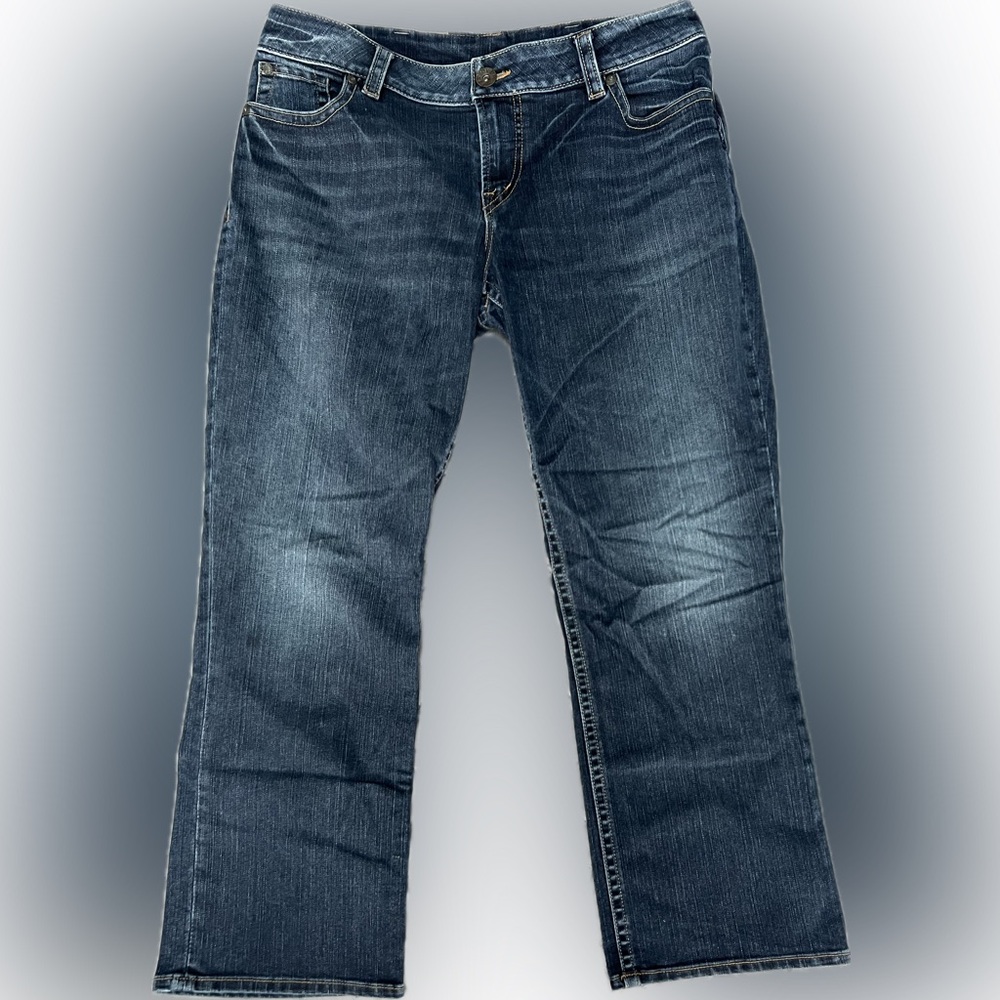 Big and Tall Dark Blue Capri Jeans